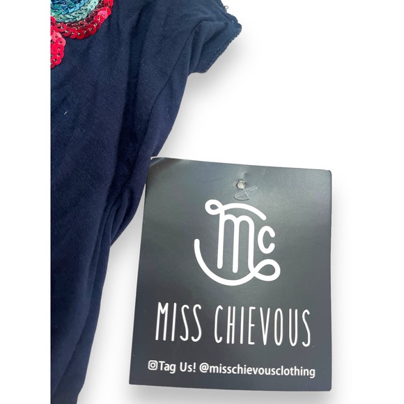 Miss Chievous *USA* sequin Tank Top | Sz Womens M, Navy Blue NEW N1 - Picture 10 of 10